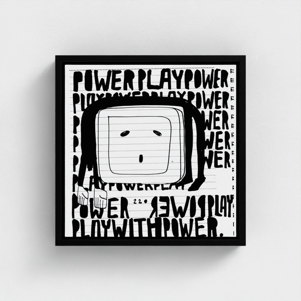 Power Play Nappi  | YW " Squares" Float framed canvas