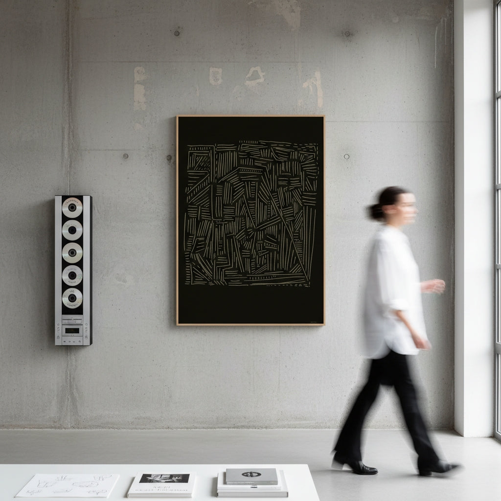 Crossroads 2 Black   | YW Float framed canvas