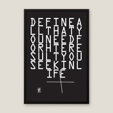 Define All That You Need by Yagil Weiler | Studio Edition 100 × 150 cm float framed canvas, natural wood black finish | product view