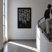 Define All That You Need by Yagil Weiler | Studio Edition 100 × 150 cm | hung on a Tel Aviv Bauhaus stairwell landing