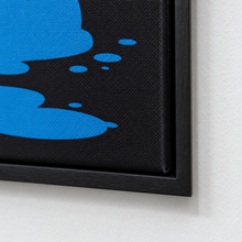 Define Love by Yagil Weiler | Studio Edition float framed canvas | close-up of canvas weave and frame corner