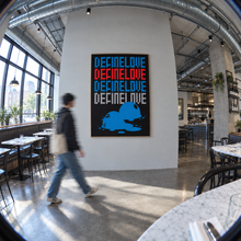 Define Love by Yagil Weiler | Studio Edition 100 × 150 cm | wide view in an industrial restaurant