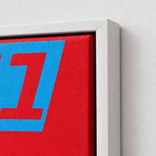 F1 by Yagil Weiler | Studio Edition float framed canvas | close-up of canvas weave and frame corner