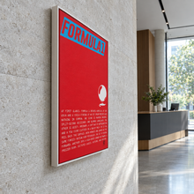 F1 by Yagil Weiler | Studio Edition float framed canvas | side view on a limestone office lobby