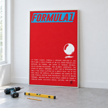 F1 by Yagil Weiler | Studio Edition 100 × 150 cm | leaning on a wall with drill and level, ready to hang