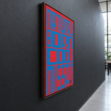 Natural Born Misfits by Yagil Weiler | Studio Edition float framed canvas | side view on a black-painted studio wall