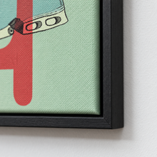 Nikiiievolution by Yagil Weiler | Studio Edition float framed canvas | close-up of canvas weave and frame corner