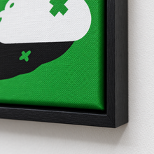 Shaved Creme by Yagil Weiler | Studio Edition float framed canvas | close-up of canvas weave and frame corner