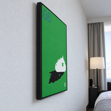Shaved Creme by Yagil Weiler | Studio Edition float framed canvas | side view on a hotel room wall