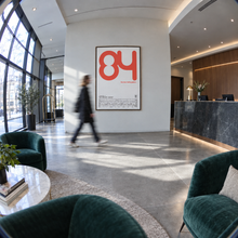 STAR EATIN' SPOON by Yagil Weiler | Studio Edition 100 × 150 cm | wide view in a hotel lobby